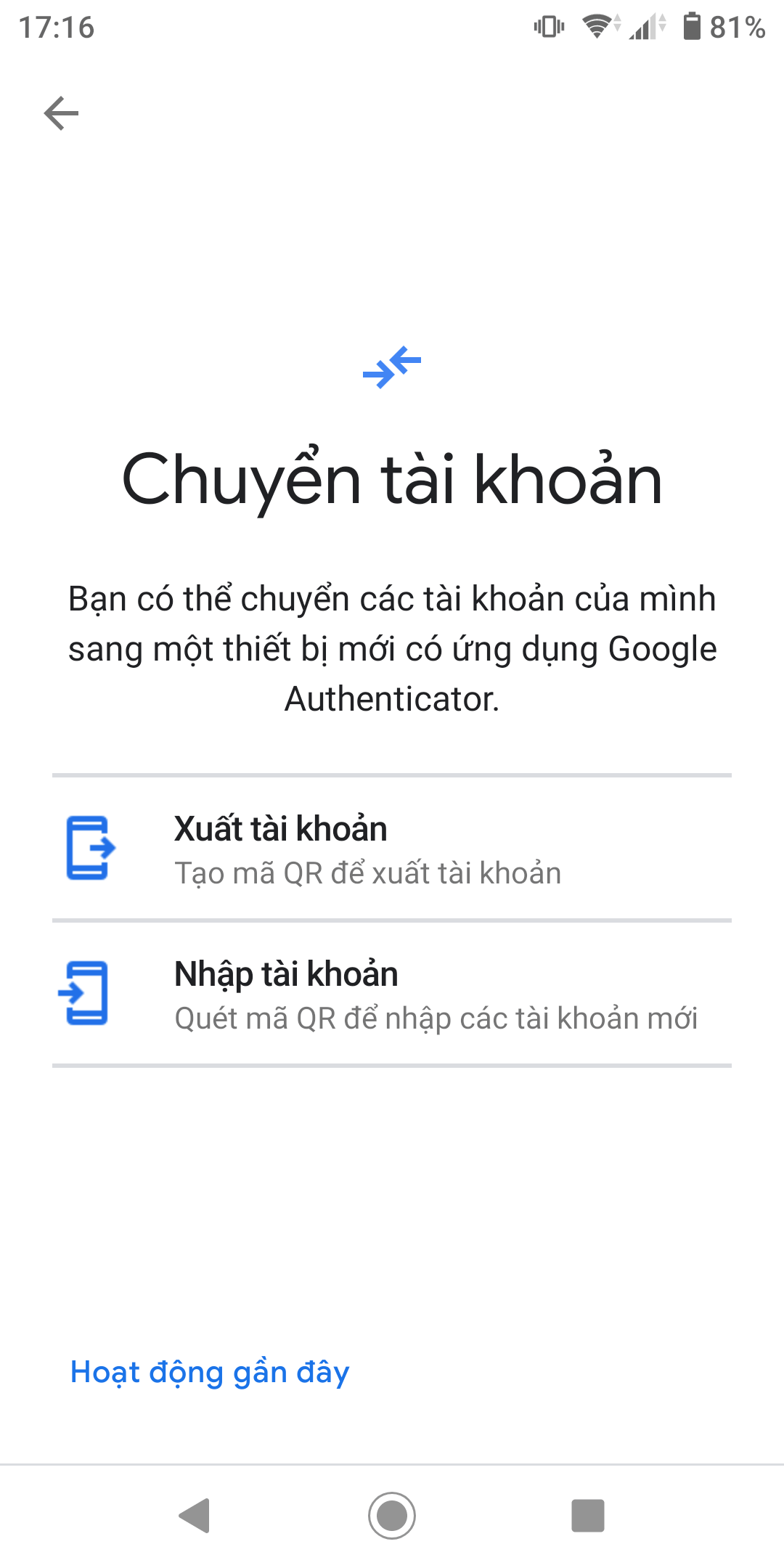 huong dan chuyen ma bao mat trinh xac thuc google authenticator vao dien thoai moi 01
